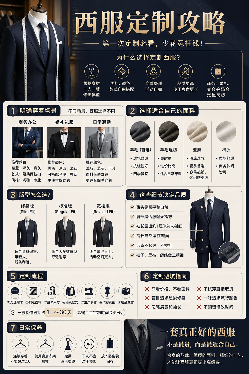 西服定制攻略｜第一次定制必看，少花冤枉钱！